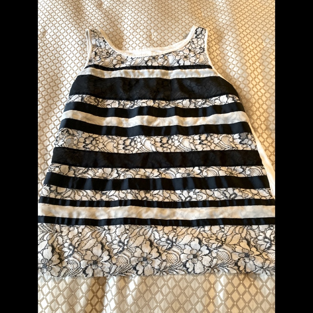 Loft Dressy Semi sheer stripe tank
